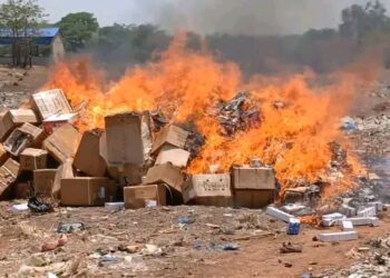 Kankan : Plus de 2 tonnes de médicaments prohibés réduites en cendres à Kobikoro